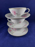 ROYAL COURT CARNATION FINE CHINA  JAPAN SET OF 3 TEA CUP & SAUCERS BEAUTIFUL. Carnation