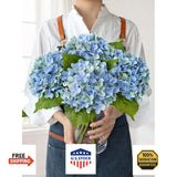 JINWOE 4Pcs Hydrangea Artificial Flowers, 20" Lifelike Latex Silk Real Touch Fau Hydrangea