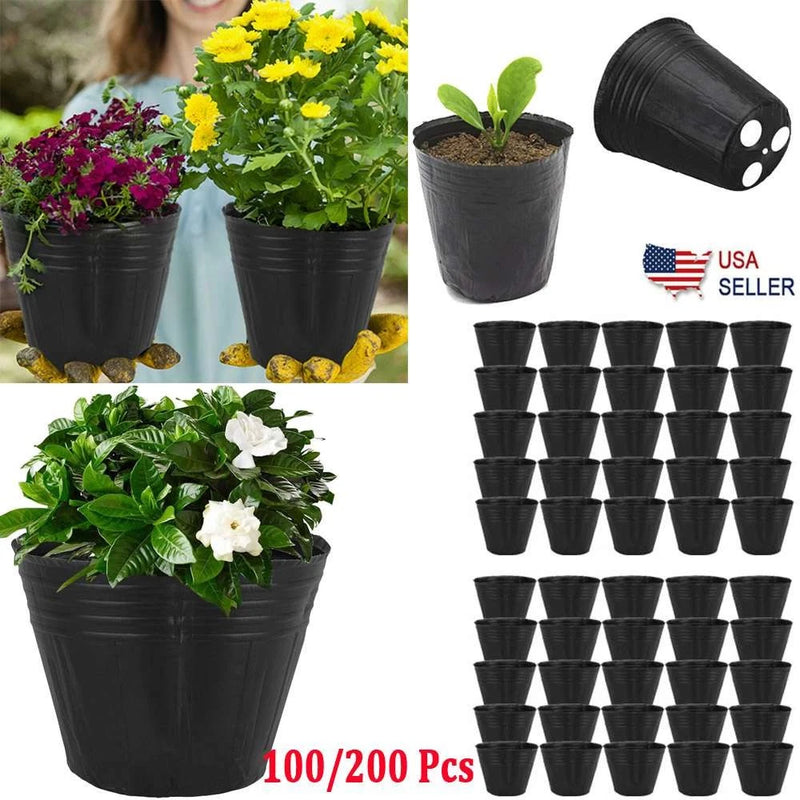 100/200 Pcs Plant Flower Pots Outdoor Garden Nursery Seedlings Pot Container Box Garden Plants