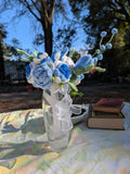 Flrunwu Crochet Blue Wedding Bouquet Tulips Peonies Daisy Artificial Flowers Sunflower
