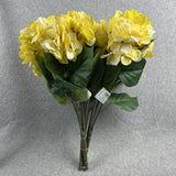 3 Bunches Bloom Room Spring Bush Yellow Hydrangea Faux Fake Plant Flowers 19Ó Hydrangea
