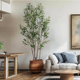 7FT Artificial Olive Tree Tall Faux Silk Plant Tall Faux Olive Tree Green Plant