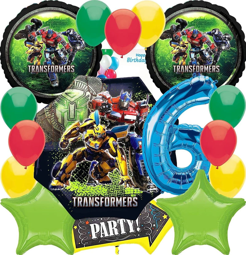 Anagram Transformers Birthday Party Foil Balloon Bouquet Set 6th Birthday Bouquet