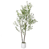 Artificial Olive Tree 5FT, Indoor Fake Silk Plant with Realistic 5ft Green Green Plant
