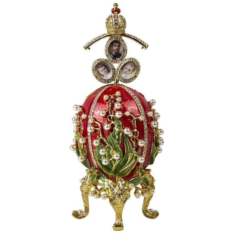 Red Lily of the Valley Faberge Egg Replica Easter Gift ____ _______ Lily