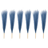 6 Pcs 17 Inch Faux Pampas Grass Artificial Boho Decor Peacock Blue Pampas Grass