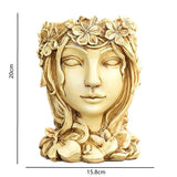 Face Sculpture Flower Pot Female Face Planter Handmade Home Garden Office Garden Plants