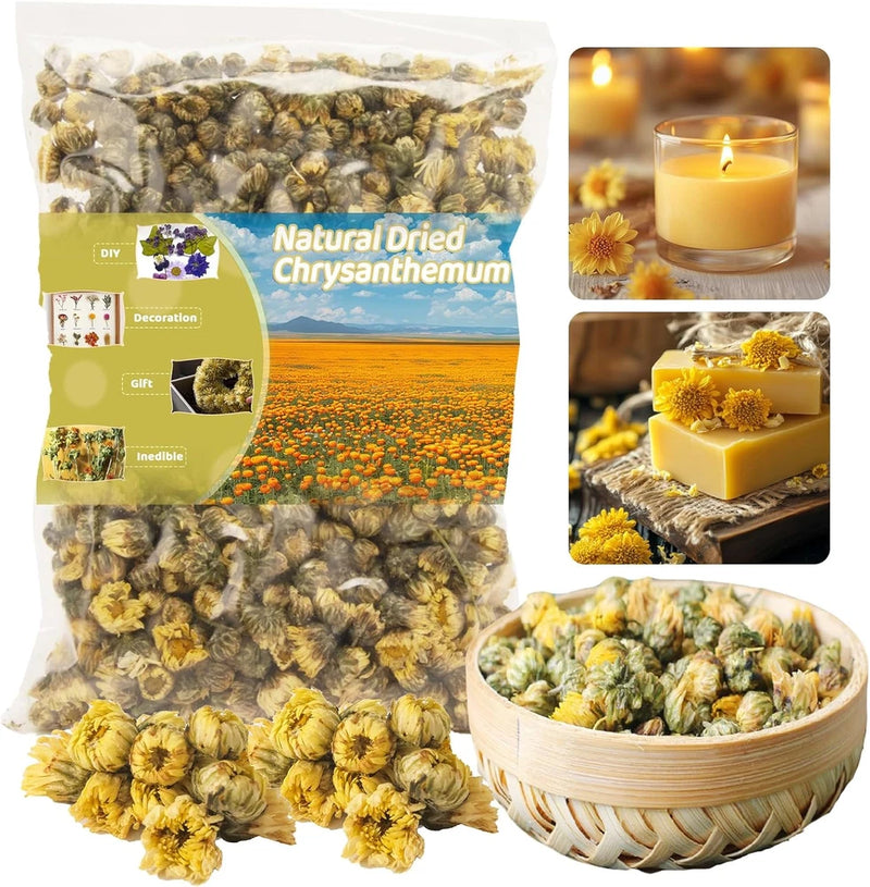 Dried Fetus Chrysanthemum - Natural Dried Flowers and Herbs Kit 3Oz Bulk Bath Pe Dried Flower