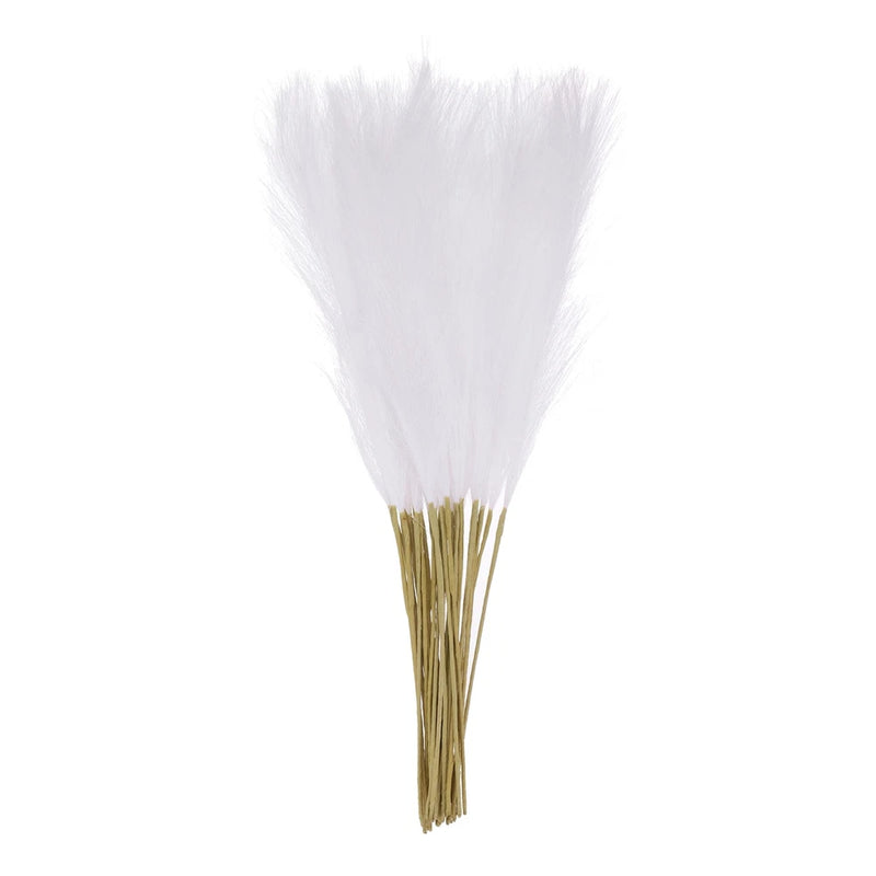 20pcs Dried Faux Pampas Grass 21" Artificial Pampas Grass Decor White Pampas Grass