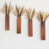 Wall Vase Set of 4 Ð Wooden Hanging Vases with Pampas Grass & Eucalyptus Drie... Pampas Grass