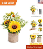 Lifelike Potted Sunflower - Low Maintenance Decor for Kitchen & Bathroom Sunflower