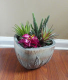 Mix Artificial Grass Set of 4 Plastic Succulents Cactus Red Plants Green Plant
