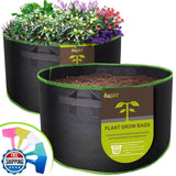 magarz 2-Pack 100 Gallon Fabric Flower Pots Garden Felt Grow Bags with Handle Garden Plants
