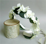 NEW Ivory Hydrangea FLOWER CROWN Bridal Weddings Adjustable Handmade Hydrangea