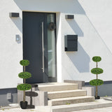 HOMCOM 2 Pack Artificial Tree Boxwood Topiary for Indoor Outdoor, 43.25" Green Plant