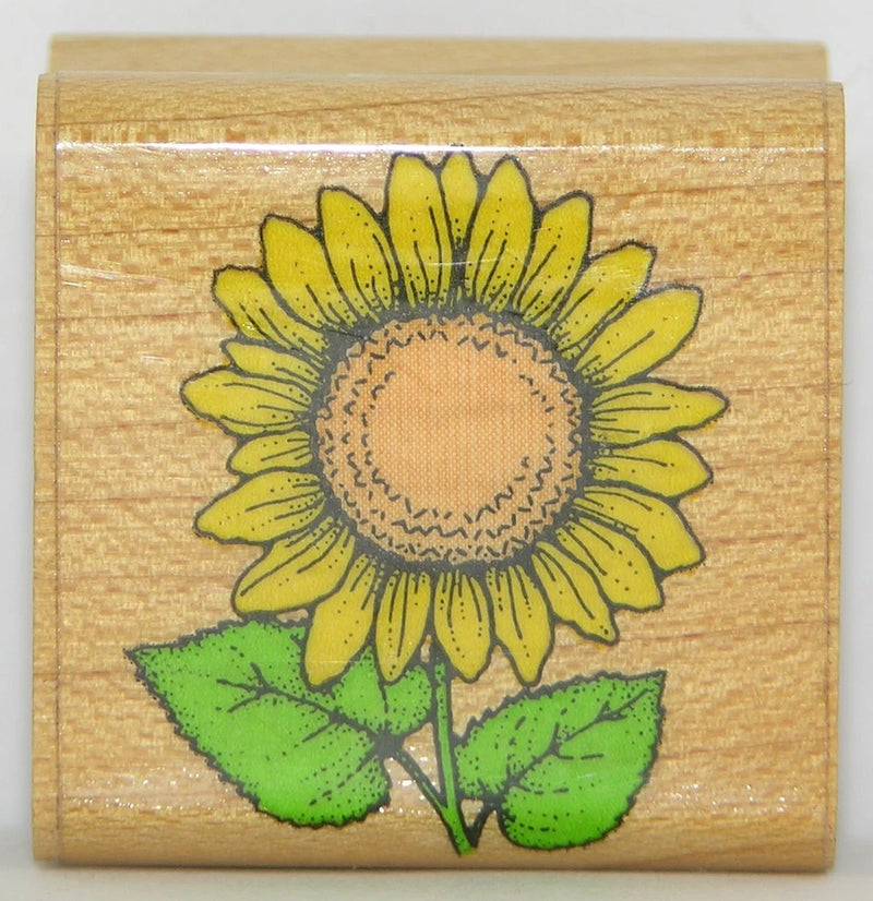 Hero Arts SMALL SUNFLOWER Floral Flower Botanical Wood Mount Rubber Stamp Sunflower