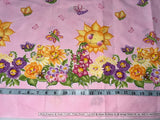 Rare Vintage Daisy Kingdom Sunny Friends Border 100% Cotton Sold by 1/2 Yard Flowering Plants