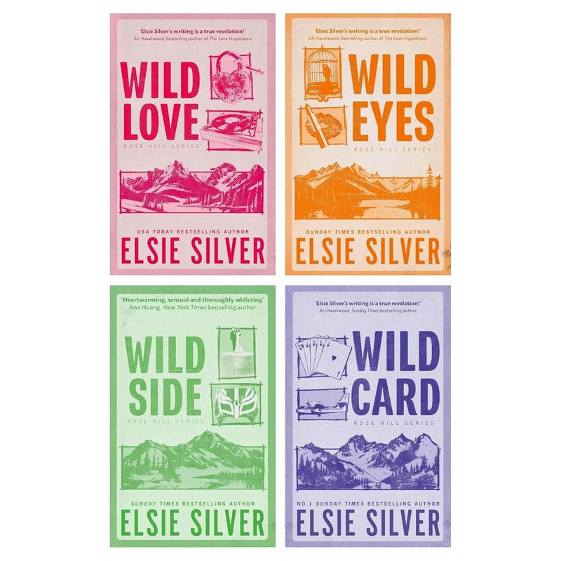 Four-book romance set with Wild Love, Wild Eyes, Wild Side, Wild Card covers