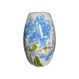 Demdaco 2007 GET Designs Tracings 8.5" Vase Lavender Blue Hydrangea Handpainted Hydrangea