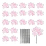 20 Sets Artificial Hydrangea Flower Heads with Stems for Bouquet,Pink Hydrangea