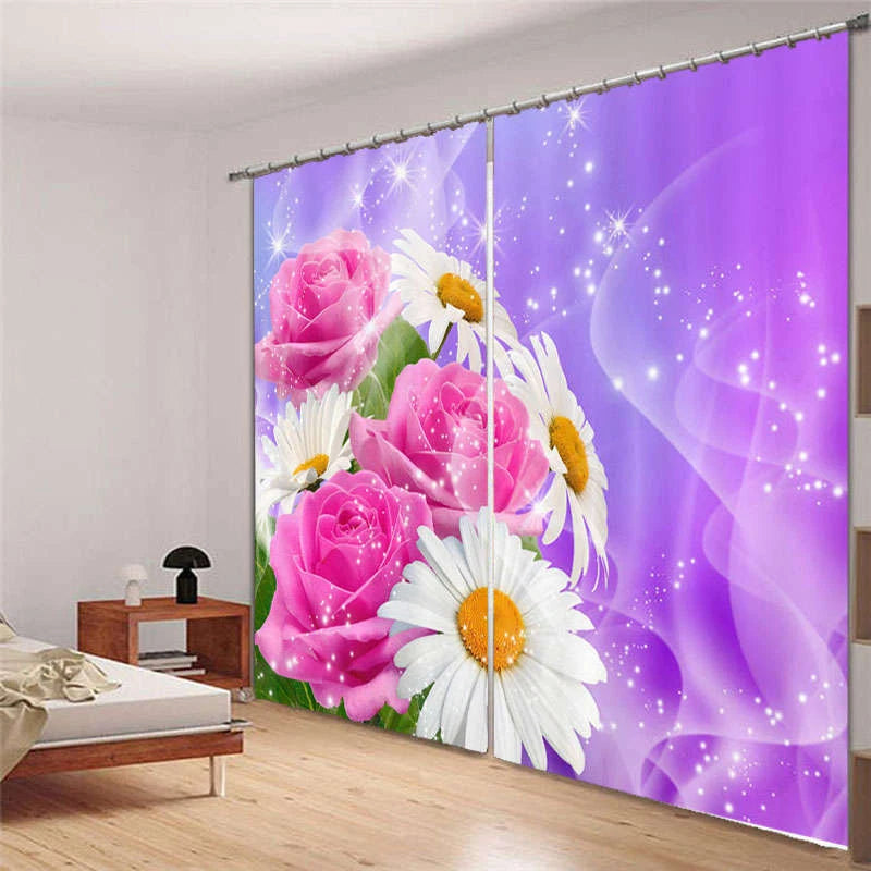 Sunflowers And Flowers 01 3D Curtain Blockout Photo Print Curtains Fabric Window Sunflower