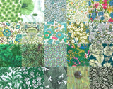 20 Liberty Tana Lawnª pieces, each minimum 5" x 5" - *GREENS #27* Flowering Plants