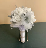 Silver poinsettia and rose wedding bouquet Bouquet
