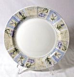 2 Pier 1 HYDRANGEA 10-3/8" Dinner Plates EXCELLENT Hydrangea
