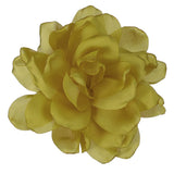 4.7" Silk Satin Flower Brooch Pin Large Peony Floral Lapel Pin Yellow Peony
