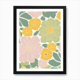 Ranunculus Pastel Floral 2 Flower A Framed Wall Art Poster Canvas Print Picture Ranunculus