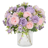 8 Packs Peonies Artificial Flowers, Pinkish-Purple Artificial Peonies, Silk P... Peony