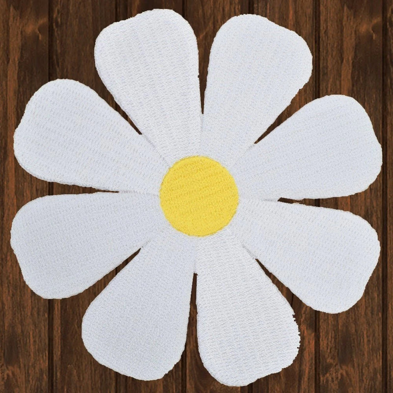 Large Yellow & White Daisy Embroidered Patch Ñ Iron On Daisies