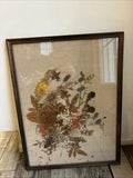 VTG Pressed Flowers Framed Wall Decor Dried Flower