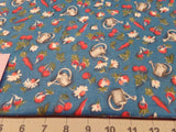 1 YD  X 38" VINTAGE  GARDEN  VEG. FLOWERS WATER CAN  TOSS/  NEW COTTON #02 Flowering Plants