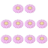 30mm Silicone Flower Beads, 10 Pcs Sunflower Bead, Purple Yellow Sunflower