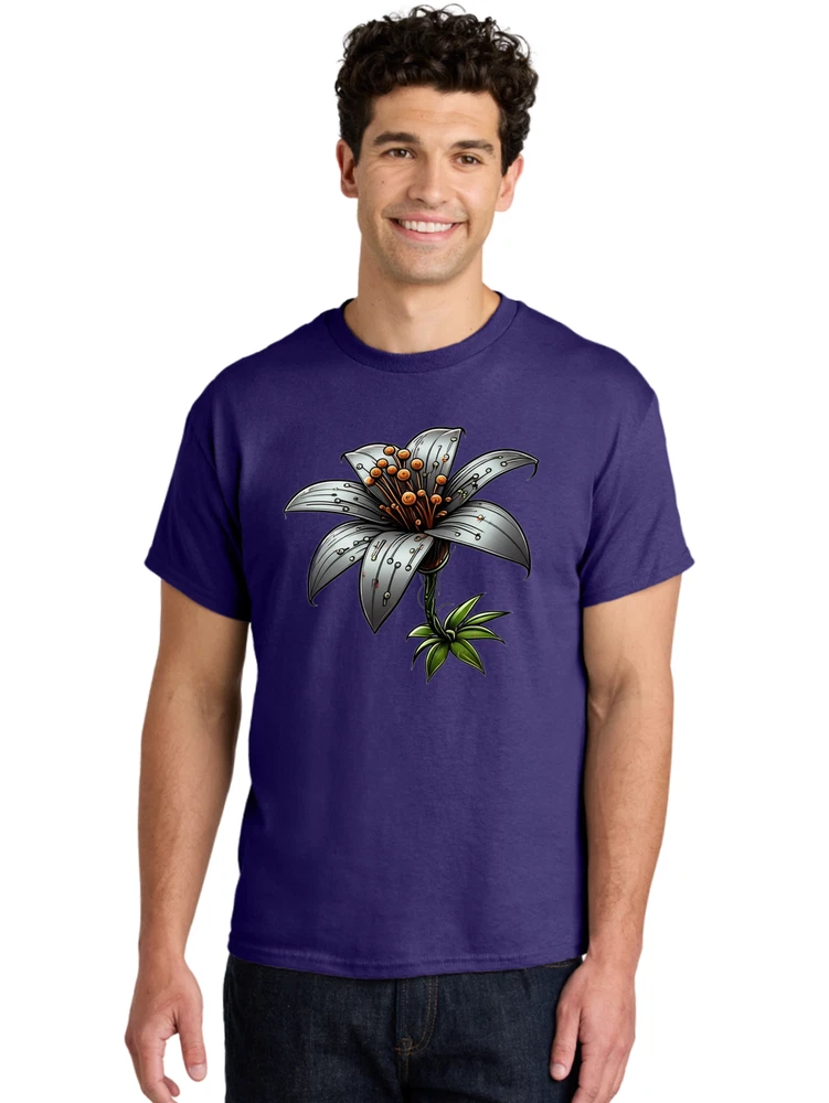 Lily-Graphic Mens Graphic Tee, 100% Cotton, Casual Summer Wear Lily