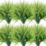 12 Bundles Artificial Plants, Fake Boston Fern Greenery Outdoor UV Resistant No Green Plant