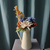 New Autumn Harvest Floral Arrangement Artificial Fall Flowers Scarecrow Decor Sunflower