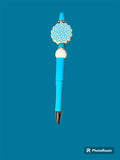 Blue Hydrangea Flower Beaded Black Ink pen Hydrangea
