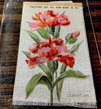 1910 Old Mill Cigarettes Tobacco Silk Card ,Carnation Flower, Ex-Mt with Backing Carnation