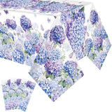 3 Pcs Spring Hydrangea Plastic Tablecloths Watercolor Flower Butterfly Tablec... Hydrangea