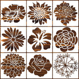 Large Flower Stencils for Walls 14Inch Fence Stencil for Outdoors Floral Stencil Sunflower