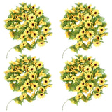 4 Pcs Flower Vines for Decoration Artificial Sunflower Garden Insert Sunflower