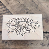 G-rated Rubberstamps Big Large Sunflower Flower Rubber Wood Mounted Stamp EUC Sunflower