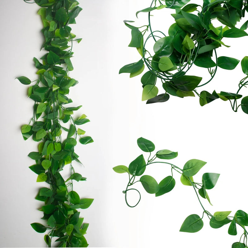 Artificial Ivy Vine, 5 Pack 99 Leaves Each Fake Ivy Garland for Outdoor Indoo... Green Plant