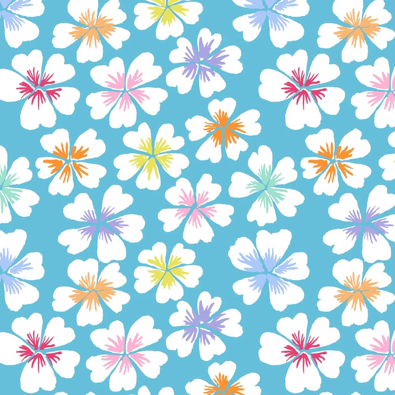 1/2 Yard Fabric - Petals - Sky by Kaffe Fassett for Free Spirit Flowering Plants