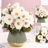 6 Head Flocking Hands Tied multi-layered Sunflower Bouquet Artificial Flower - * Sunflower