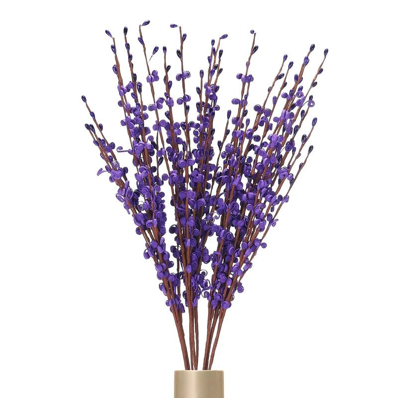 8Pcs Tall Jasmine Flower for DIY Floral Art Plant(Velvet Purple) Green Plant