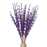 8Pcs Tall Jasmine Flower for DIY Floral Art Plant(Velvet Purple) Green Plant