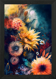 Flowers Sunflower Art Framed Wall Art Poster Canvas Print Picture Sunflower